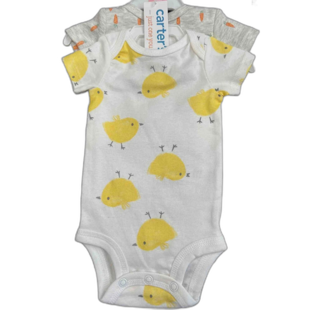 Carter's Just One You Baby 2pk Easter Chips & Carrots Bodysuits 3M